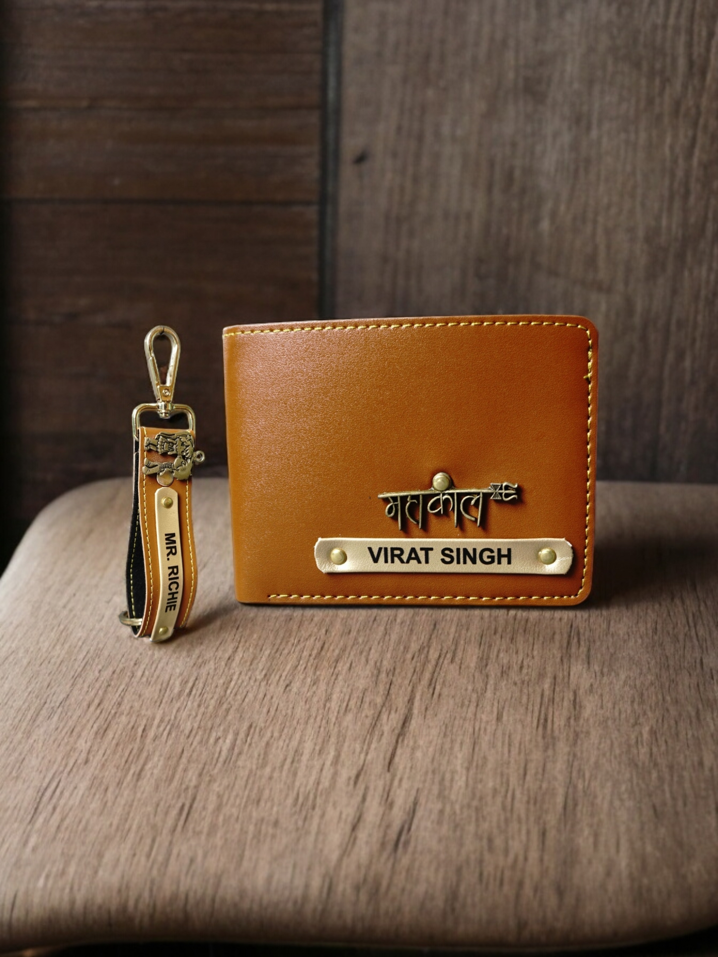 Fox lather wallet+ keychan