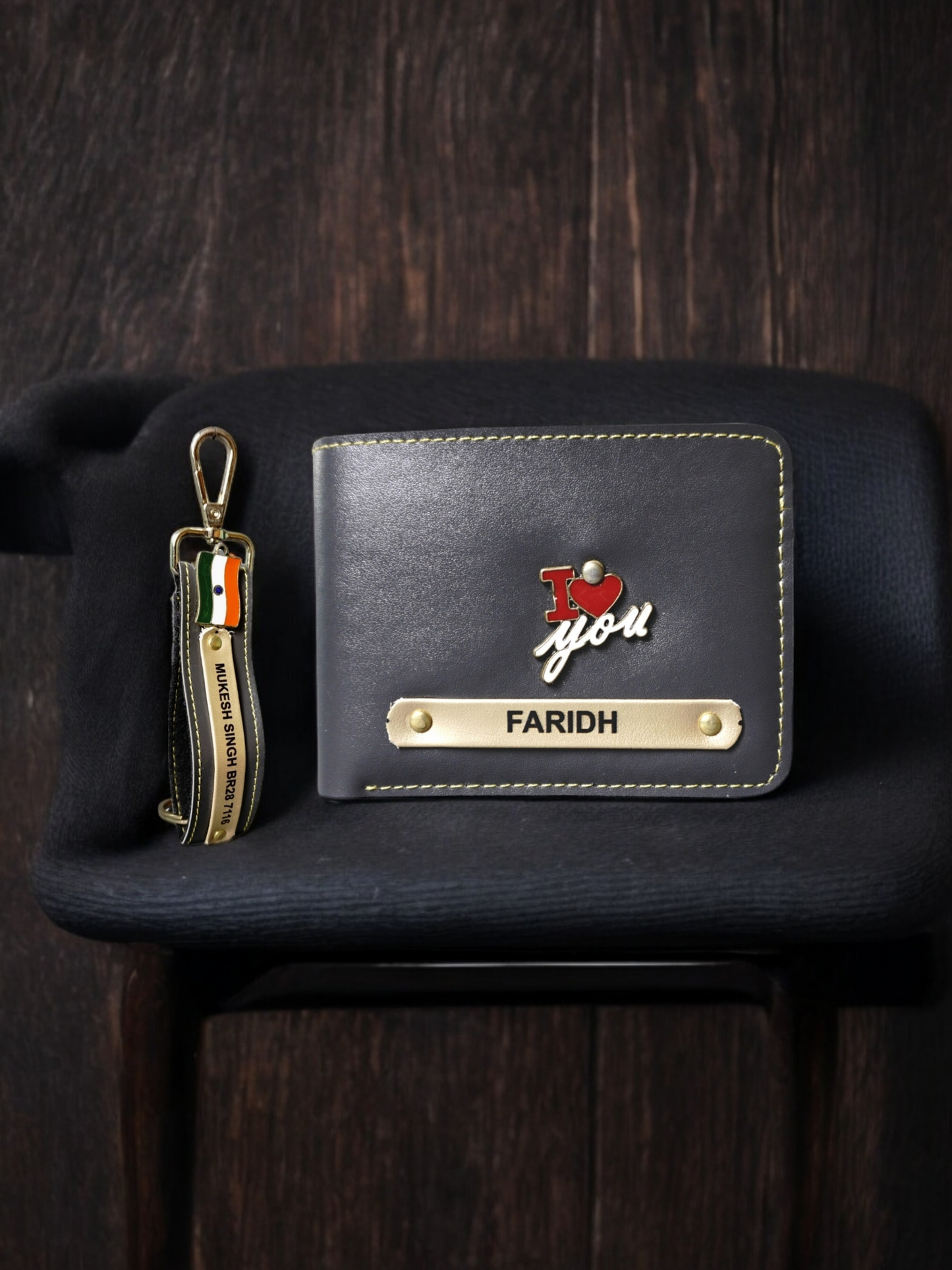 Fox lather wallet+ keychan