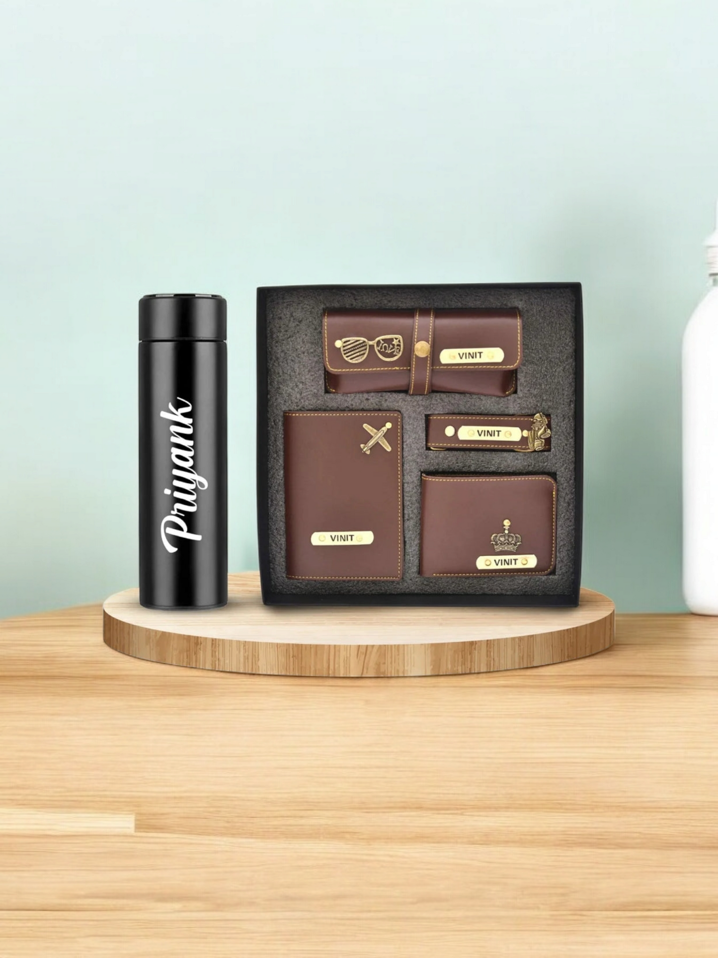 Personalised Temperature Bottle & All in One Men's Combo (4 pcs)