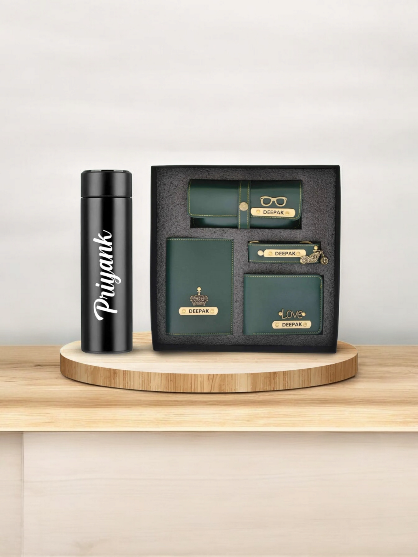 Personalised Temperature Bottle & All in One Men's Combo (4 pcs)