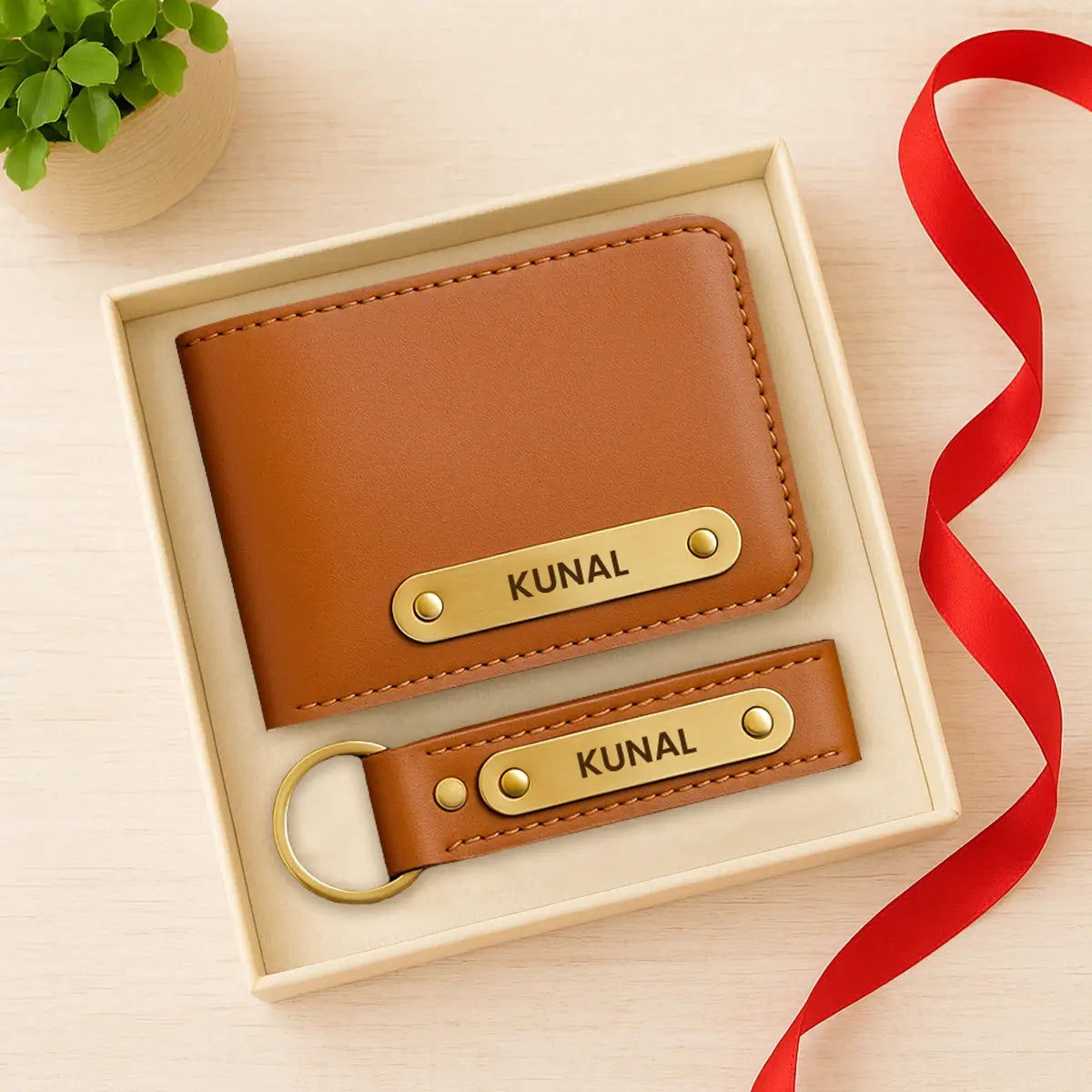 Name Wallet and Keychain Combo