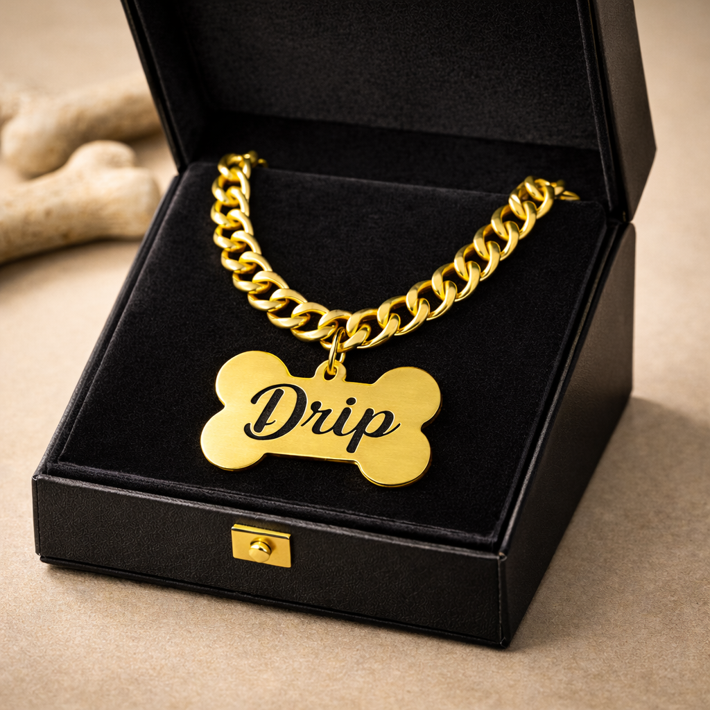 Personalized Dog Name Tag with Chain