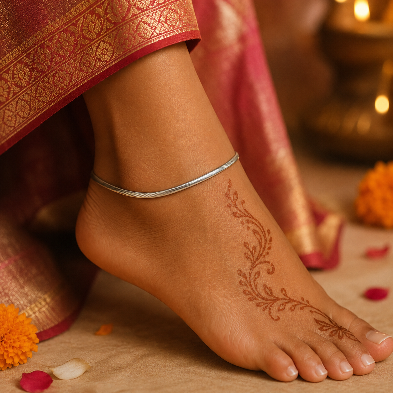 Snake Anklet - Silver Plated